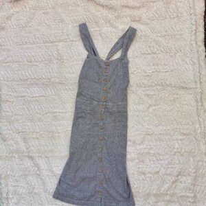 Aventura gray & White Striped Sleeveless Midi Dress | Size Medium Coastal Casual